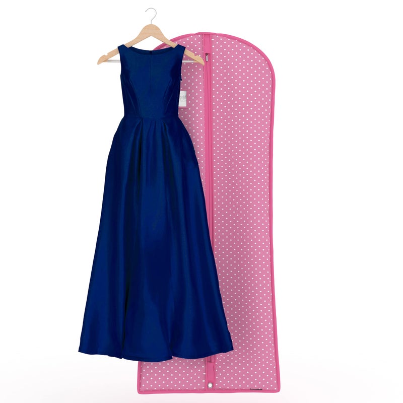 Hangerworld Breathable Clothes Cover 152 cm Pink/White Polka Dot Clothes Cover - Image 2